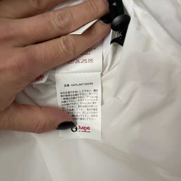 AAPE BY A BATHING APE Size L Hooded Pullover Logo Printed Windbreaker Parka - Picture 12 of 16